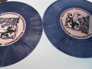 Deep purple swirl 7 inch vinyl record