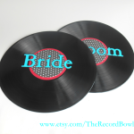 bride groom record table art
